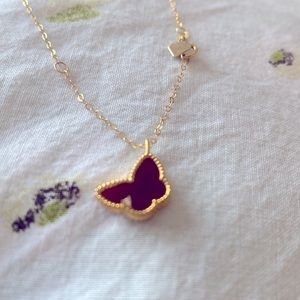 18K gold butterfly necklace